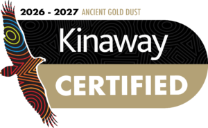 kinaway dark ancient gold dust logo